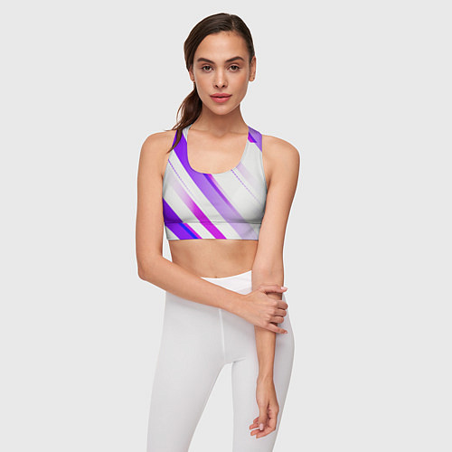Женский спортивный топ Color white pink / 3D-принт – фото 3
