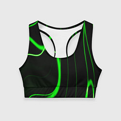 Женский спортивный топ Color green light green black