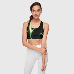 Топик спортивный женский Lightning yellow текстура, цвет: 3D-принт — фото 2