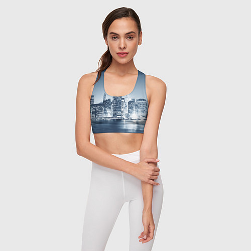 Женский спортивный топ New York город / 3D-принт – фото 3