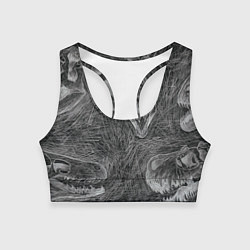 Женский спортивный топ Черепа динозавров - эскиз