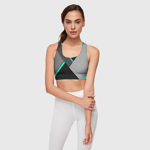 Женский спортивный топ Multicoloured / 3D-принт – фото 3