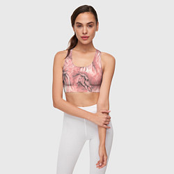 Топик спортивный женский Черепа лошадей - эскиз, цвет: 3D-принт — фото 2