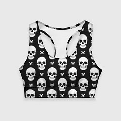 Топик спортивный женский Черепной фон, цвет: 3D-принт