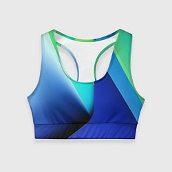 Топик спортивный женский Color blue green, цвет: 3D-принт