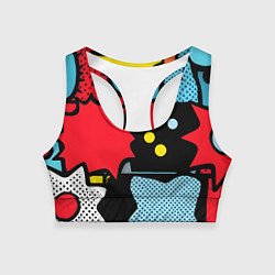 Топик спортивный женский Поп абстракция, цвет: 3D-принт