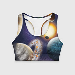 Топик спортивный женский Парад планет, цвет: 3D-принт
