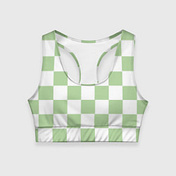 Женский спортивный топ Квадраты зелёные
