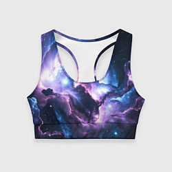 Топик спортивный женский Фиолетовая туманность, цвет: 3D-принт