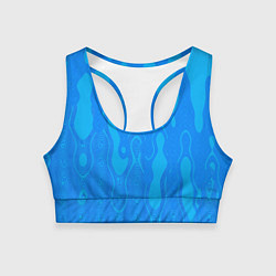 Женский спортивный топ Голубой абстракция вода