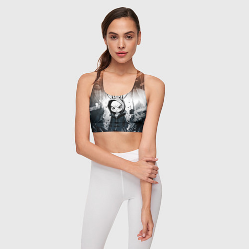 Женский спортивный топ Уличный кролик на спорте / 3D-принт – фото 3