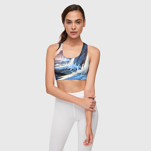 Женский спортивный топ Энергия льда / 3D-принт – фото 3