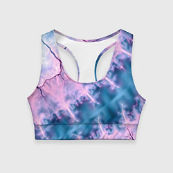 Женский спортивный топ Вода и розовая абстракция