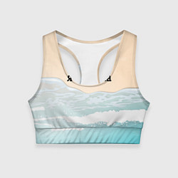 Топик спортивный женский Море я скучала, цвет: 3D-принт