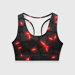 Женский спортивный топ Красная неоновая броня