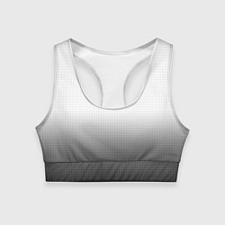 Топик спортивный женский Из белого в чёрный градиент с точками, цвет: 3D-принт