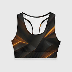 Женский спортивный топ Черная текстура с углами
