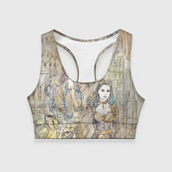 Топик спортивный женский Девушки стимпанк, цвет: 3D-принт
