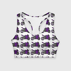 Топик спортивный женский Motorcycle purple, цвет: 3D-принт