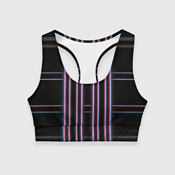 Топик спортивный женский Neon red blue black, цвет: 3D-принт
