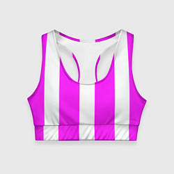 Топик спортивный женский Color white pink line, цвет: 3D-принт