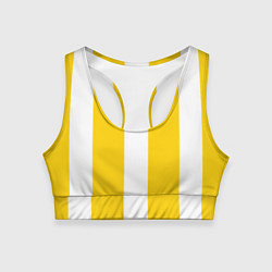 Топик спортивный женский Color yellow white line, цвет: 3D-принт