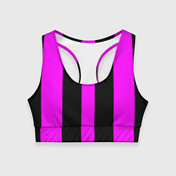 Топик спортивный женский Color black pink lines, цвет: 3D-принт