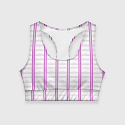 Топик спортивный женский Color white cage pink line, цвет: 3D-принт