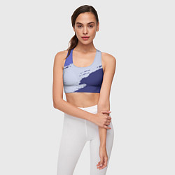 Топик спортивный женский Сине-голубые неравномерные полосы, цвет: 3D-принт — фото 2