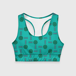 Топик спортивный женский Мячи и полосы, цвет: 3D-принт