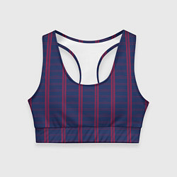 Женский спортивный топ Color blue cage pink stripes