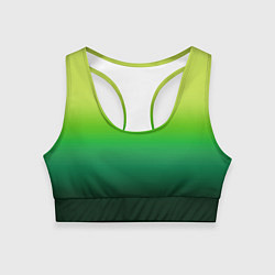 Топик спортивный женский Градиент укропное зеленое омбре, цвет: 3D-принт