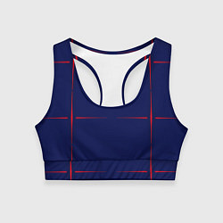 Топик спортивный женский Color blue red stripes, цвет: 3D-принт