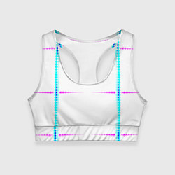 Топик спортивный женский Color white blue pink stripes, цвет: 3D-принт