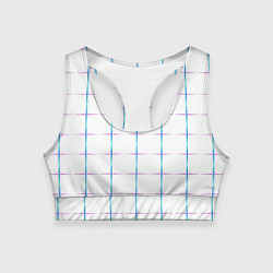 Топик спортивный женский Color white blue stripes, цвет: 3D-принт