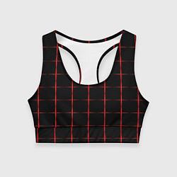 Топик спортивный женский Color black red crosses, цвет: 3D-принт
