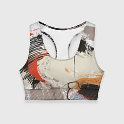 Топик спортивный женский Современное искусство - размалёваная красками стен, цвет: 3D-принт
