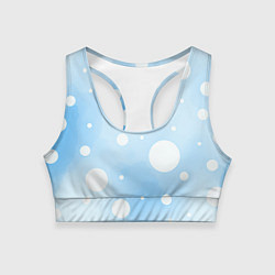 Топик спортивный женский Белые круги на голубом фоне, AI, цвет: 3D-принт
