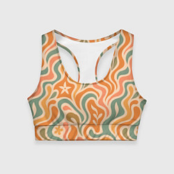 Женский спортивный топ Цветочная волна