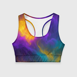 Топик спортивный женский Смешение разноцветных красок, цвет: 3D-принт