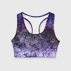 Топик спортивный женский Абстракция - black cobweb on a blue-violet backgro, цвет: 3D-принт