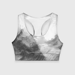 Топик спортивный женский Абстракция серые волны, цвет: 3D-принт