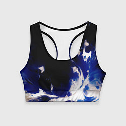 Топик спортивный женский Синее пламя, цвет: 3D-принт