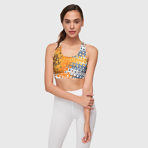 Женский спортивный топ Геометрические разводы / 3D-принт – фото 3