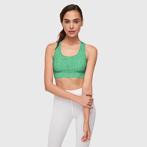 Женский спортивный топ Color green brown / 3D-принт – фото 3