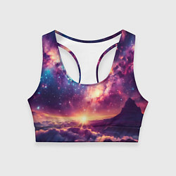 Топик спортивный женский Фантастический космос вид с планеты, цвет: 3D-принт