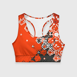 Топик спортивный женский Красно-черная метаморфоза, цвет: 3D-принт