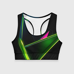 Топик спортивный женский Неоновое освещение, цвет: 3D-принт