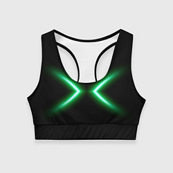 Топик спортивный женский Neon green lines, цвет: 3D-принт