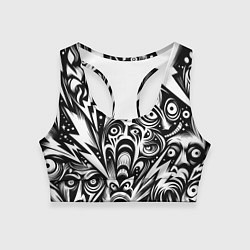 Женский спортивный топ Lightnings and faces - ai art fantasy